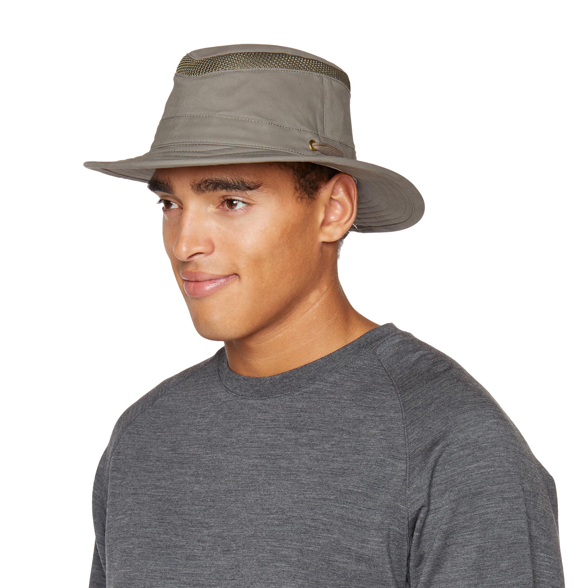 Tilley T5MO Organic Airflo Sun Hat for Men - UPF 50+ UV Protection, Breathable Travel & Outdoor Hat, Olive Green, Size 7.25 (US) - Perfect for Hiking, Fishing, Gardening & Beach Activities