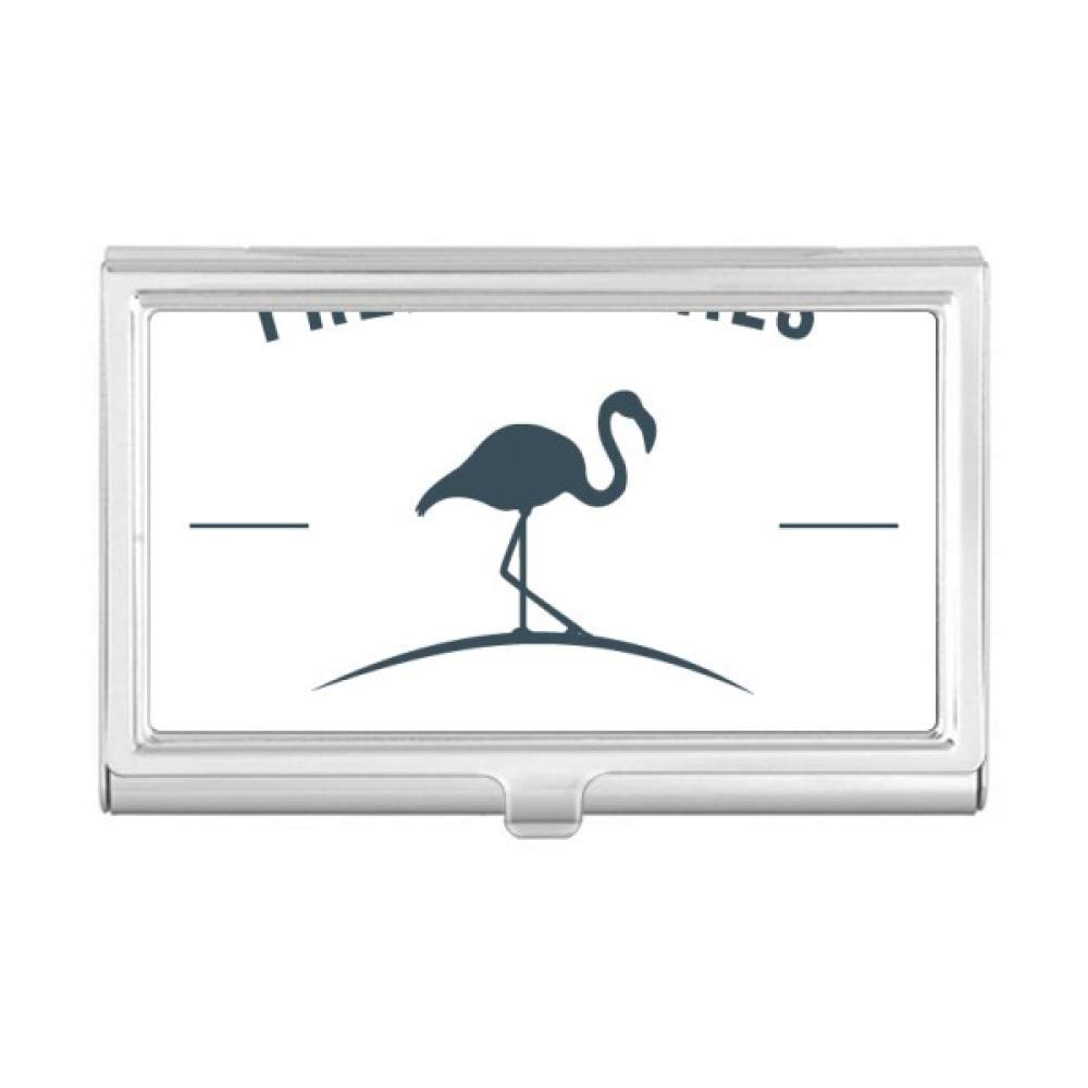 Stylish Cartoon Flamingo Business Card Holder - Blue Outline Animal Design Card Case Wallet for Office & Networking Events | Perfect for Professionals, Business Meetings and Conventions