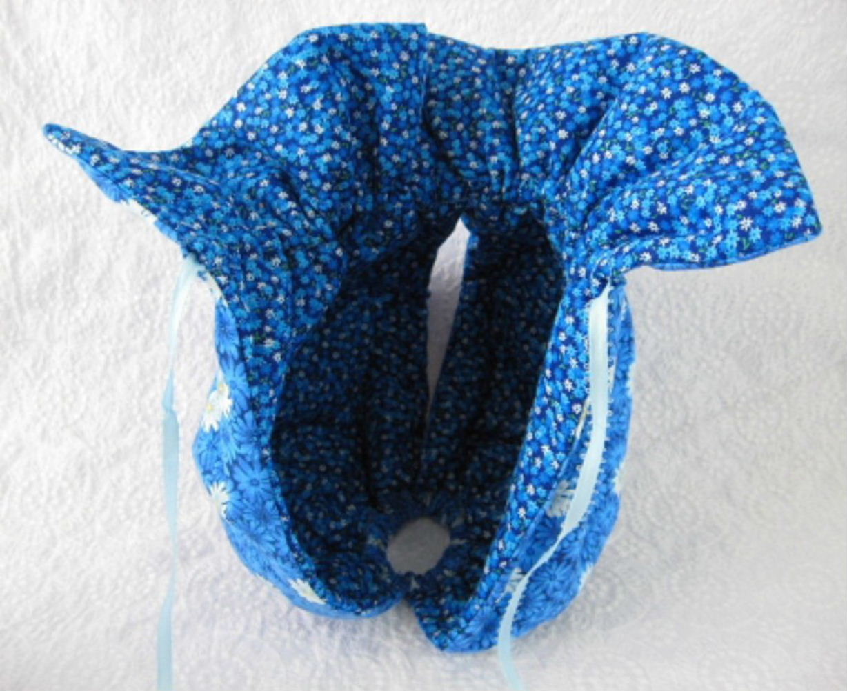 Handmade Reversible Tea Cozy with Blue & White Daisy Pattern - Insulated Tea Pot Cover for English Tea, Coffee Mugs & Cozy Kitchen Decor (Made in USA)