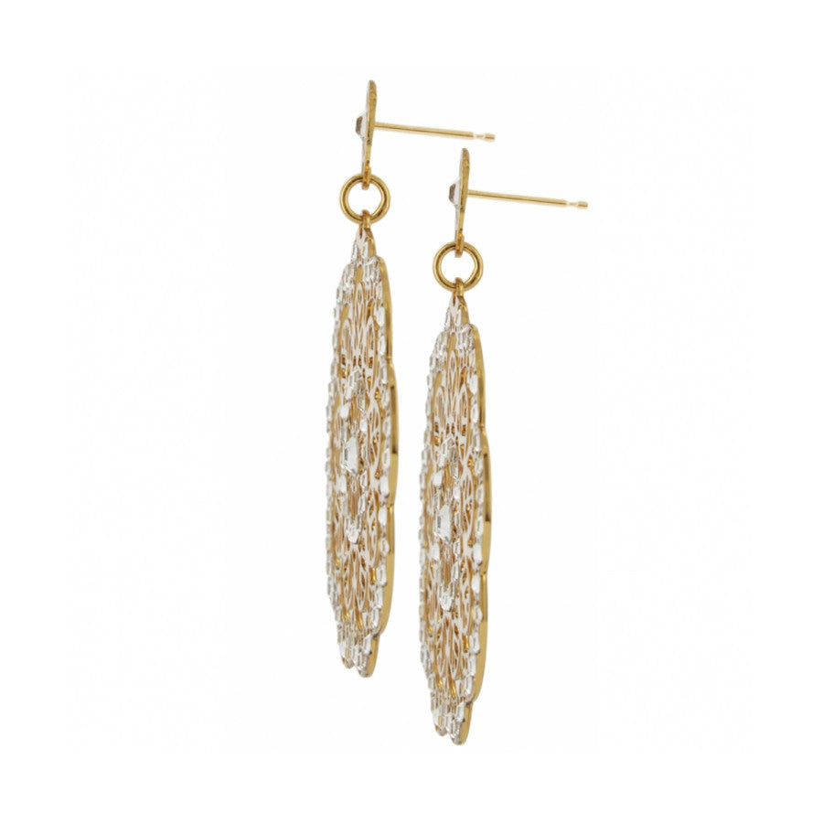 Bella Lace Post Drop Earrings for Women - Elegant Dangle Earrings with Intricate Lace Design - Perfect for Weddings, Parties & Special Occasions