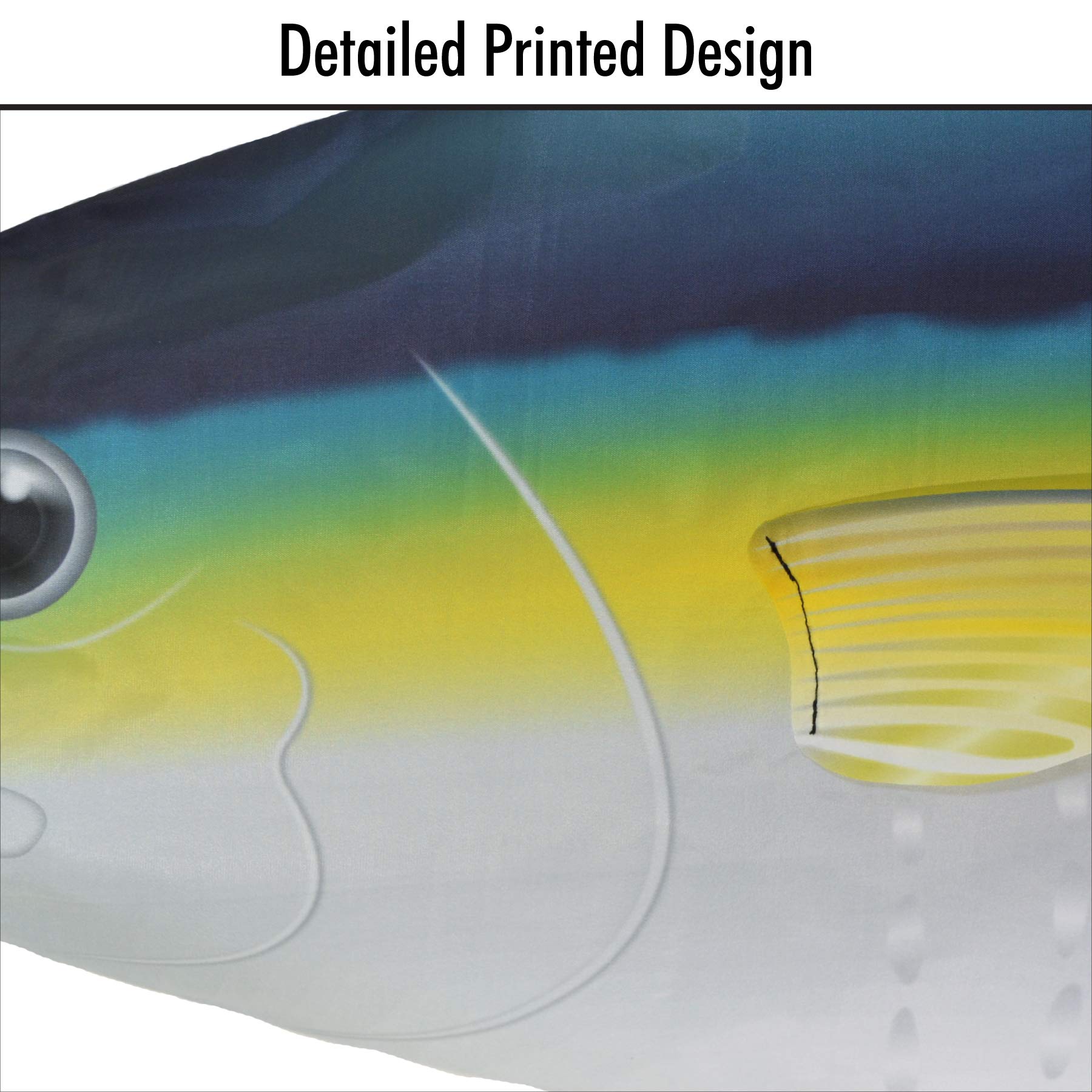 48-inch Yellowfin Tuna Fish Windsock - Realistic Outdoor Decoration for Beach, Garden & Marine Theme Parties | In the Breeze 5162