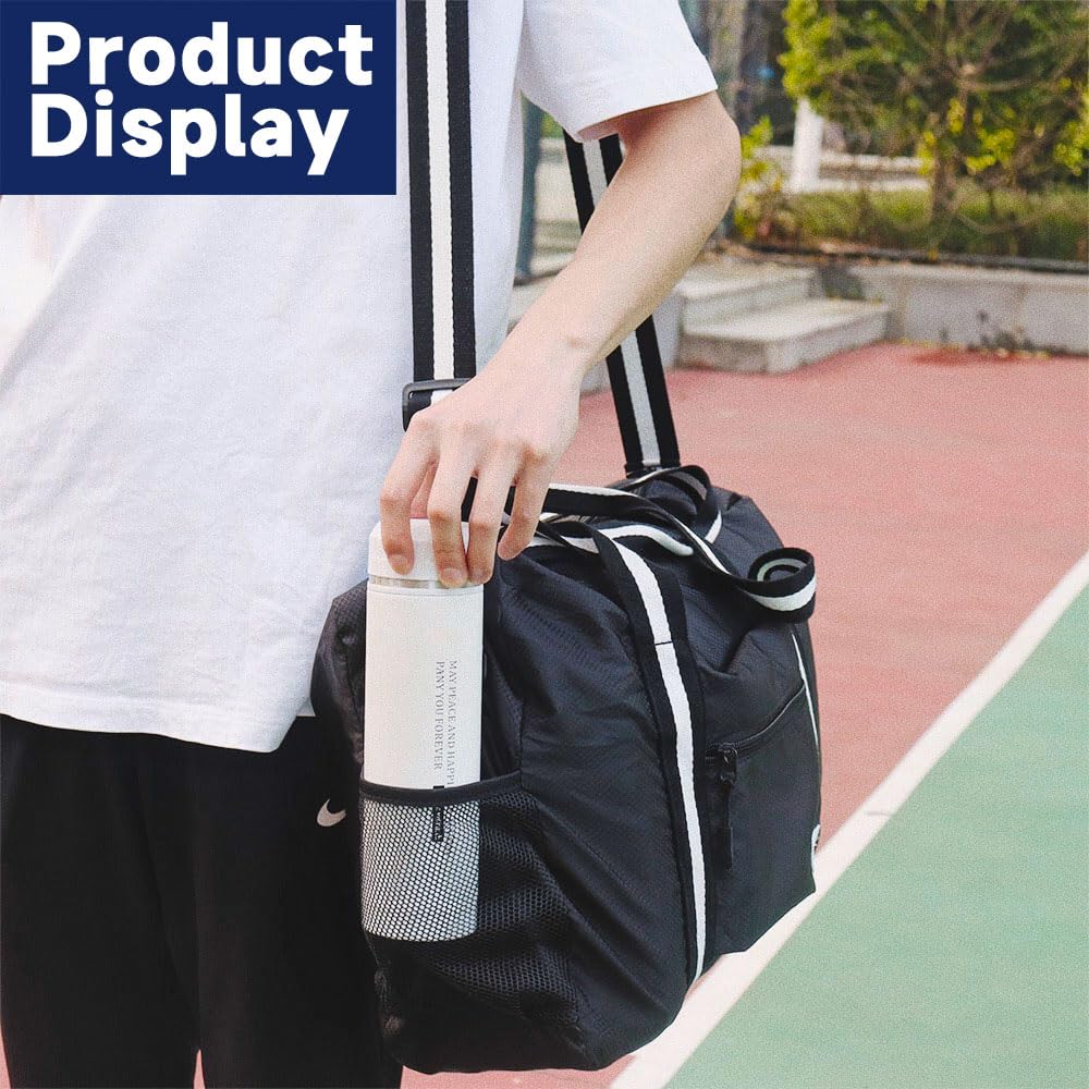 Lightweight Waterproof Foldable Duffle Bag for Travel - Portable Carry-On Storage Tote - Perfect for Gym, Beach & Weekend Getaways