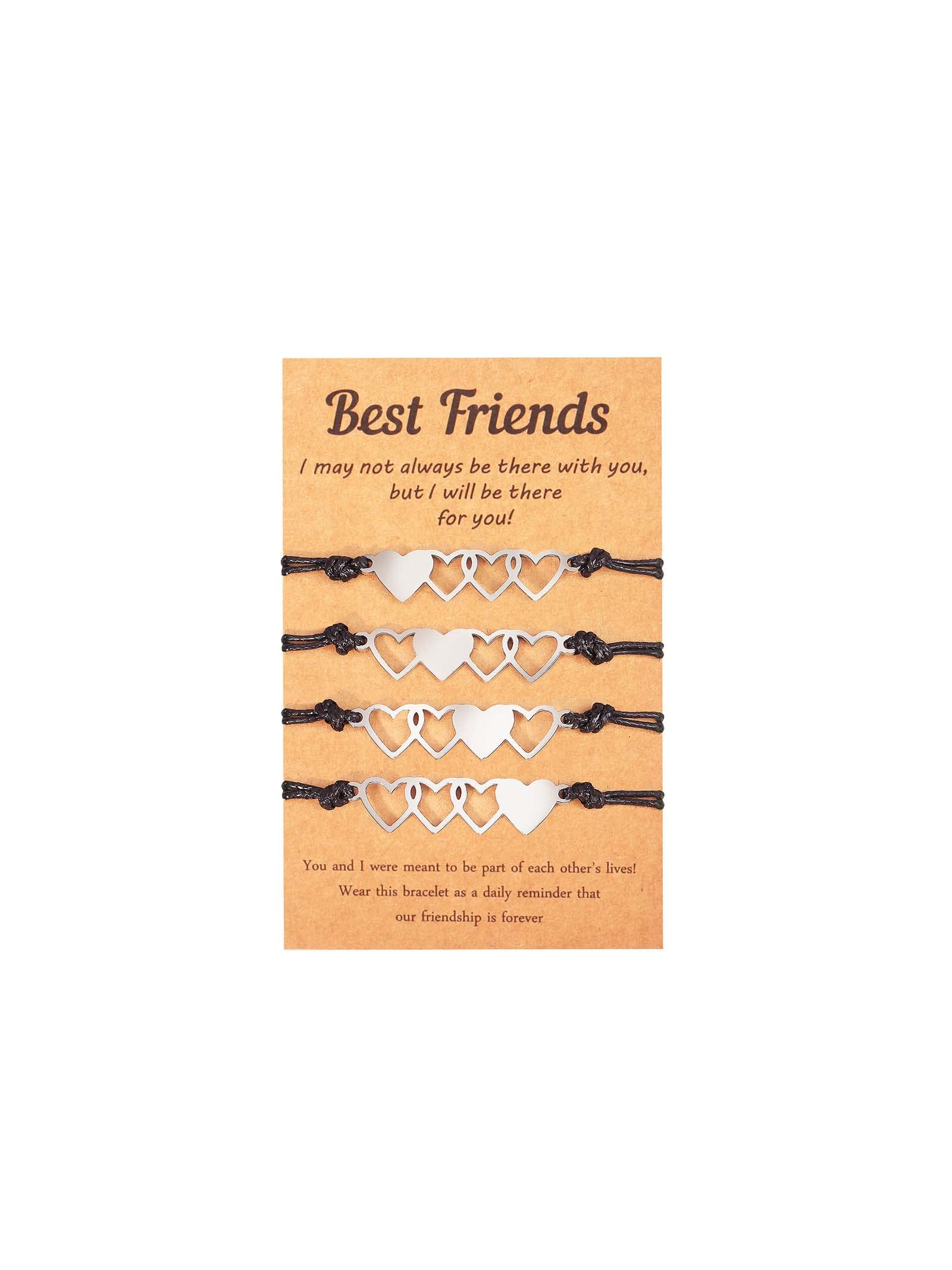 Best Friend Bracelets Set of 3/4/5/6 Pcs - Cute Friendship Bracelets for Women & Girls - BFF Matching Jewelry Gifts for Bestie, Sister, Couple - Perfect for Birthdays, Anniversaries & Everyday Wear