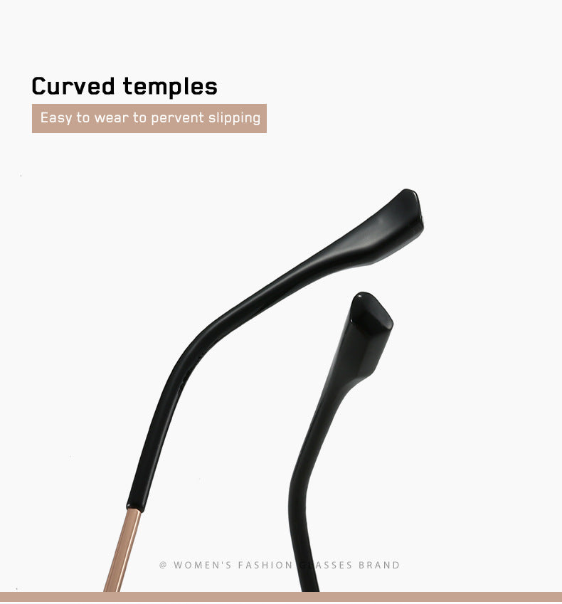 Stylish Rimless Golden Metal Glasses for Women - Trendy Eyewear for Office, Reading & Fashion Accessories