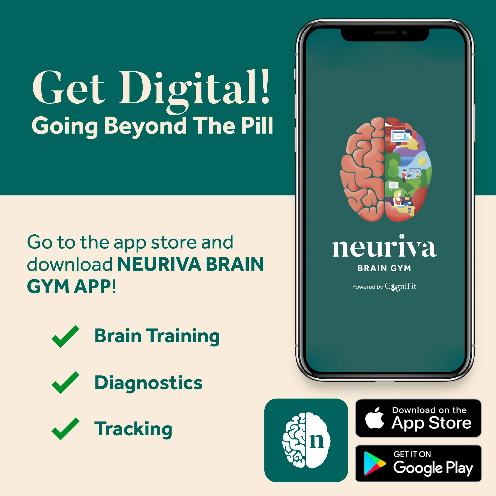 NEURIVA Plus Brain Supplement - 180 Capsules (6 Bottles) for Focus, Memory & Cognitive Support - Nootropic Formula with Neurofactor & Phosphatidylserine - Perfect for Work, Study & Mental Clarity