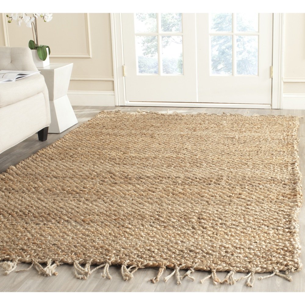 SAFAVIEH Natural Fiber Collection 9' Square Handmade Jute Rug - Farmhouse Chic NF733A | Eco-Friendly Floor Covering for Living Room, Bedroom & Boho Decor