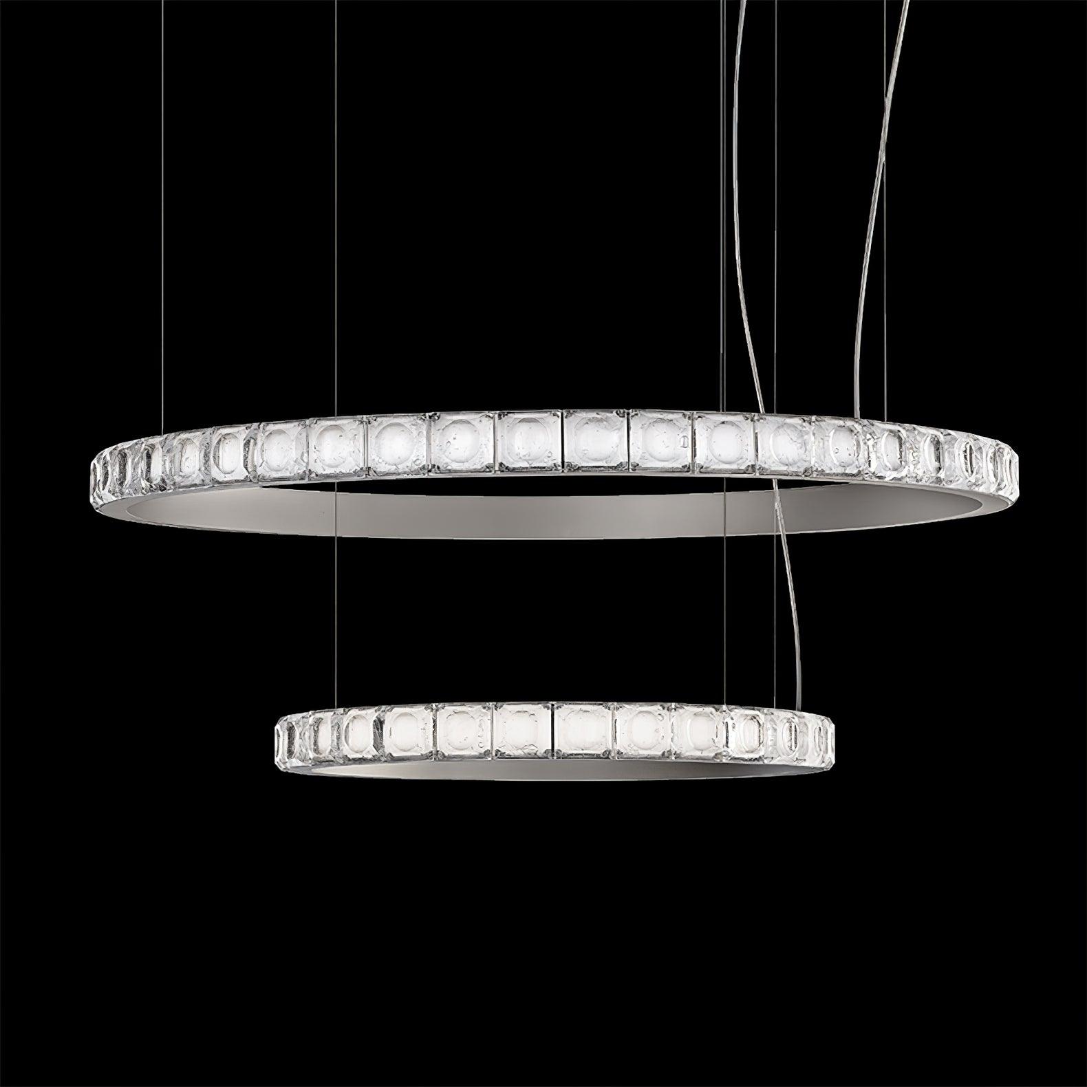 Aura Ring Chandelier - Elegant Crystal Ceiling Light Fixture for Dining Room, Living Room & Bedroom | Modern Home Decor Lighting for Wedding, Party & Special Occasions