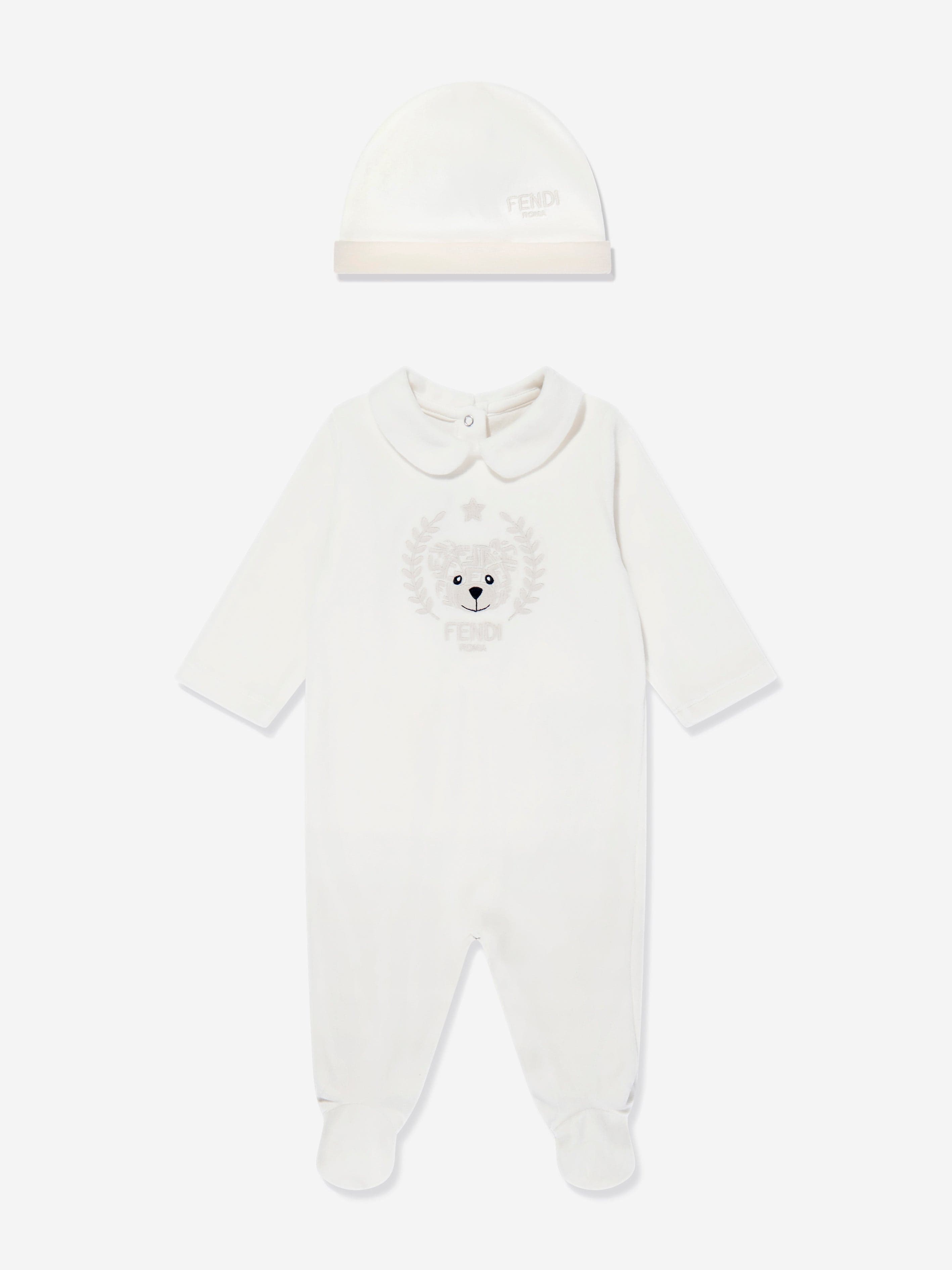 Soft Baby Bear Chenille Babygrow Set - Cozy White Infant Romper & Pants Outfit for Newborns & Toddlers | Perfect for Winter, Photo Shoots & Playtime