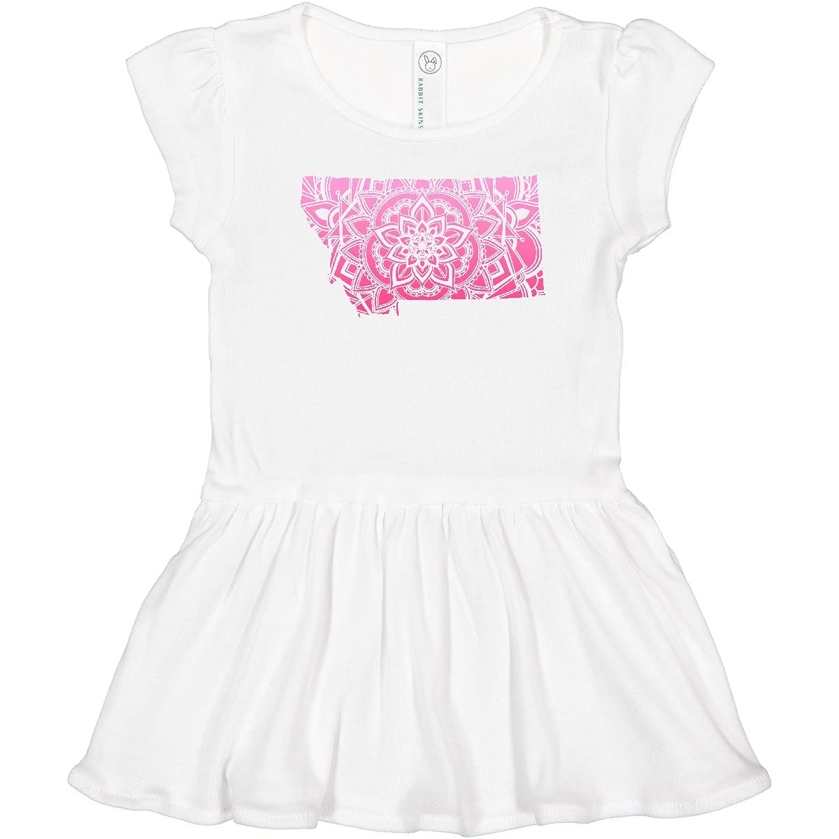 Inktastic Montana Silhouette Mandala Print Toddler Dress - Cute Bohemian Style Outfit for Girls, Perfect for Birthday Parties & Family Photos