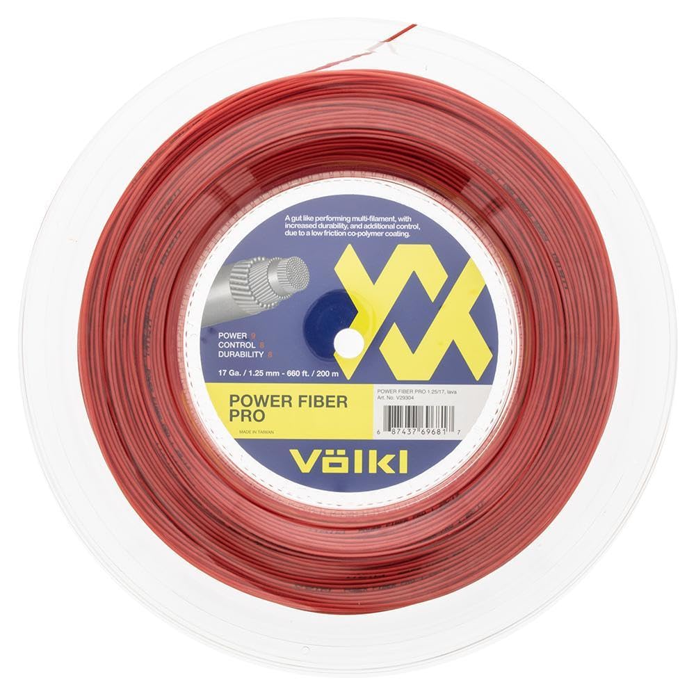 Volkl Power Fiber Pro Tennis Racket String - High Durability Multifilament for Enhanced Feel & Control | Perfect for Competitive Play & Recreational Tennis