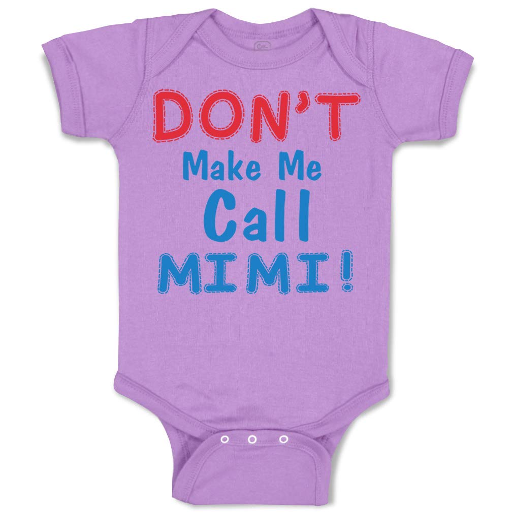 Funny Baby Bodysuit - 'Don't Make Me Call Mimi' Grandmother Design | Cotton Lavender Outfit for Newborn Boys & Girls | Perfect for Family Photos & Special Occasions