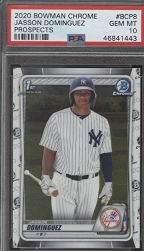 2020 Bowman Chrome Prospects Jasson Dominguez New York Yankees Baseball Rookie Card PSA 10 GEM MINT RC #BCP8 - Perfect for Collectors, Investment & Baseball Memorabilia Displays