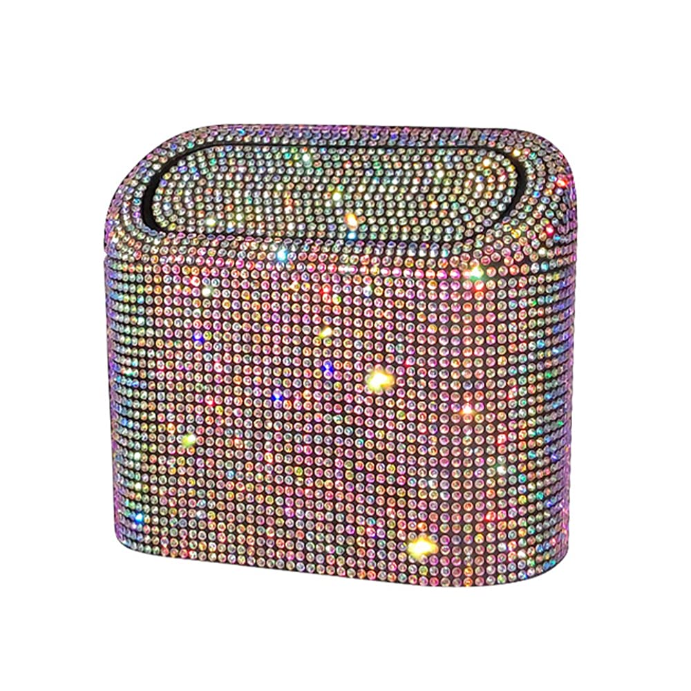 Sparkly Car Trash Can with Lid - Bling Rhinestone Hanging Garbage Bin for Vehicle, Office & Home - Perfect for Road Trips, Commuting & Organization