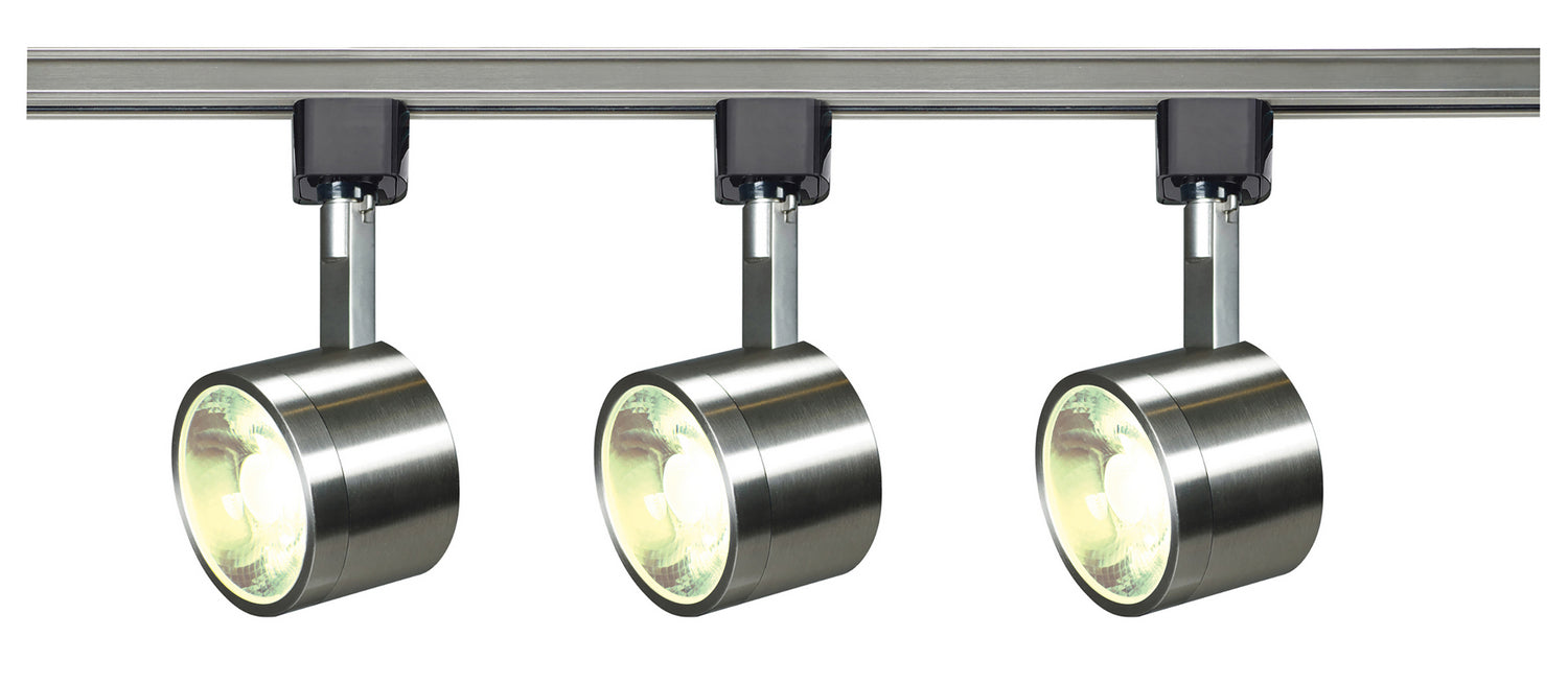 4ft 3-Light Round LED Track Lighting Kit - 36W 3000 Lumens 3000K Warm White - Halo 36° Beam Angle - Nickel Finish - Perfect for Kitchen, Dining Room & Retail Display Lighting