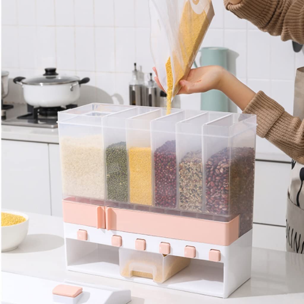 Automatic Food Dispenser for Cereal, Oatmeal & Dried Fruits - Free Moving Dispensing Cups with Large Storage Capacity | Perfect for Kitchen, Pantry Organization & Quick Breakfast Serving