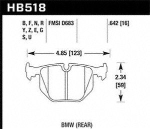 HB518F.642 High Performance Disc Brake Pads - Premium Ceramic Brake Pads for Smooth & Quiet Stopping - Perfect for Daily Commuting, City Driving & Highway Use
