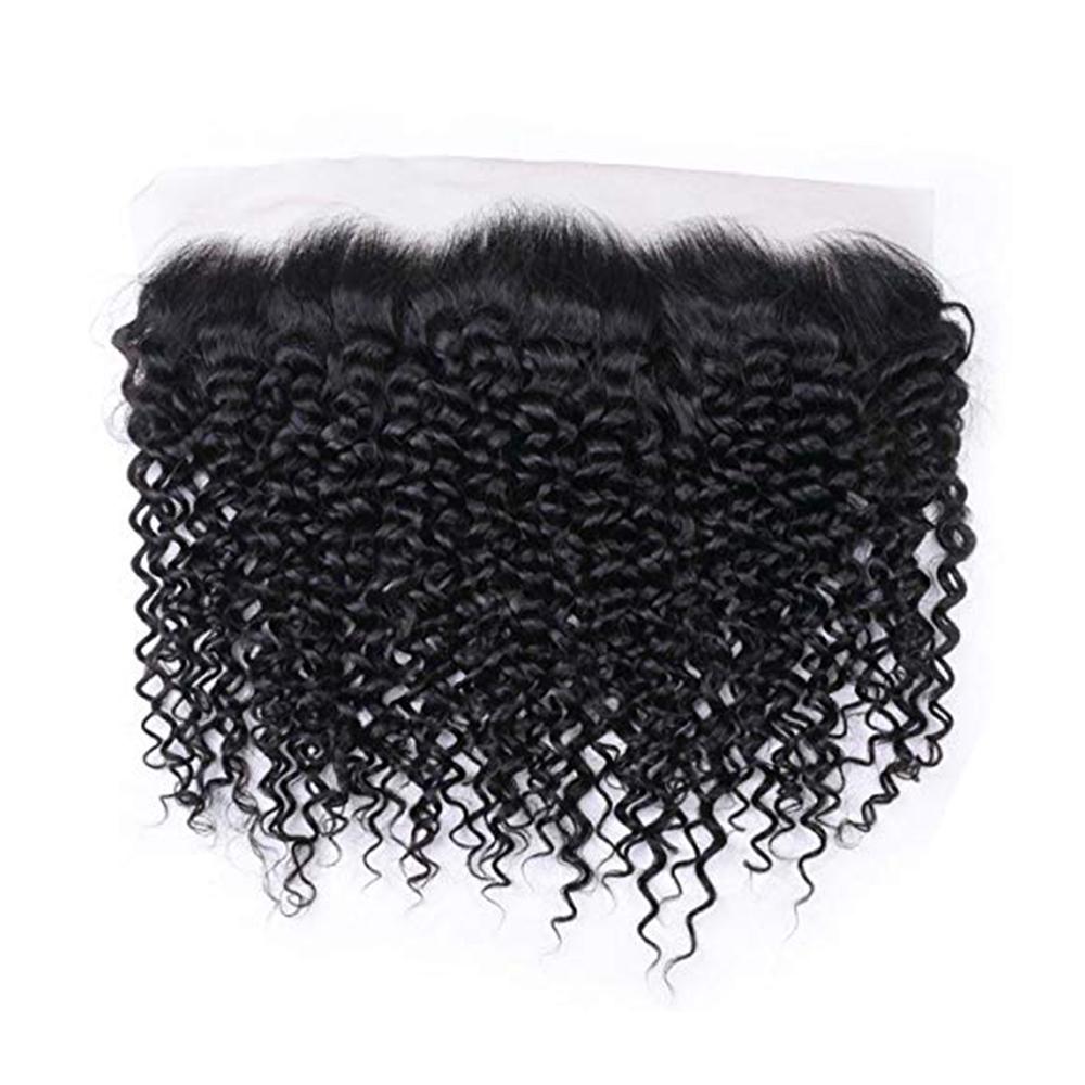 Natural Black Virgin Human Hair Frontal Bundles with Curly Texture - Perfect for Weaves, Wigs, and Protective Styling
