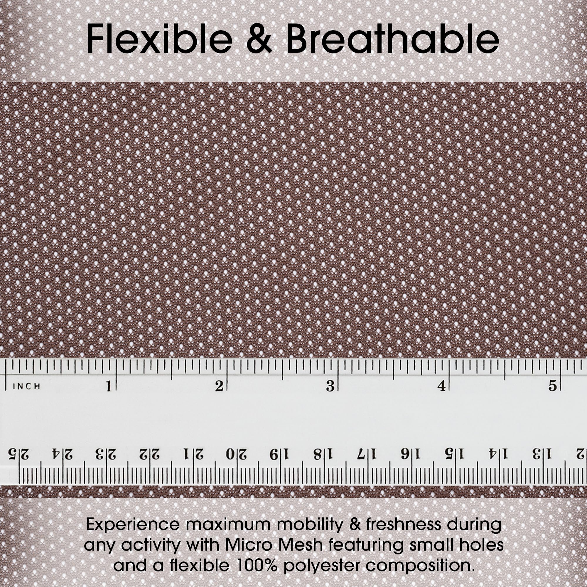 Pico Textiles 5 Yards Bolt - Premium Brown Polyester Micro Mesh Jersey Fabric - 60