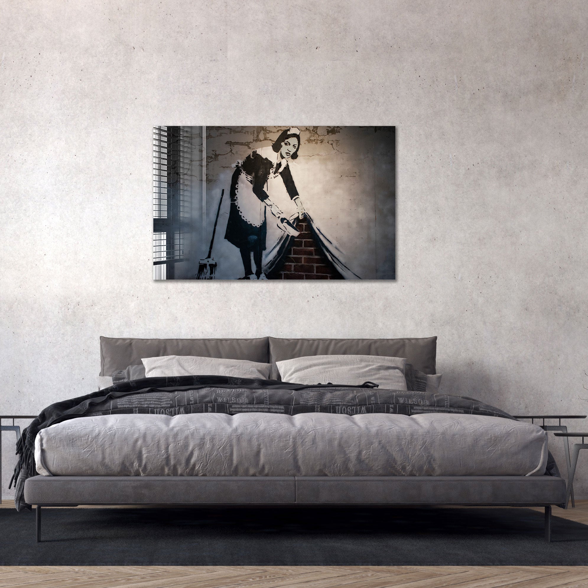 Banksy 'Sweep It Under The Carpet' Art Print - Street Art Wall Decor for Home & Office - Perfect for Urban Art Lovers & Modern Interior Design