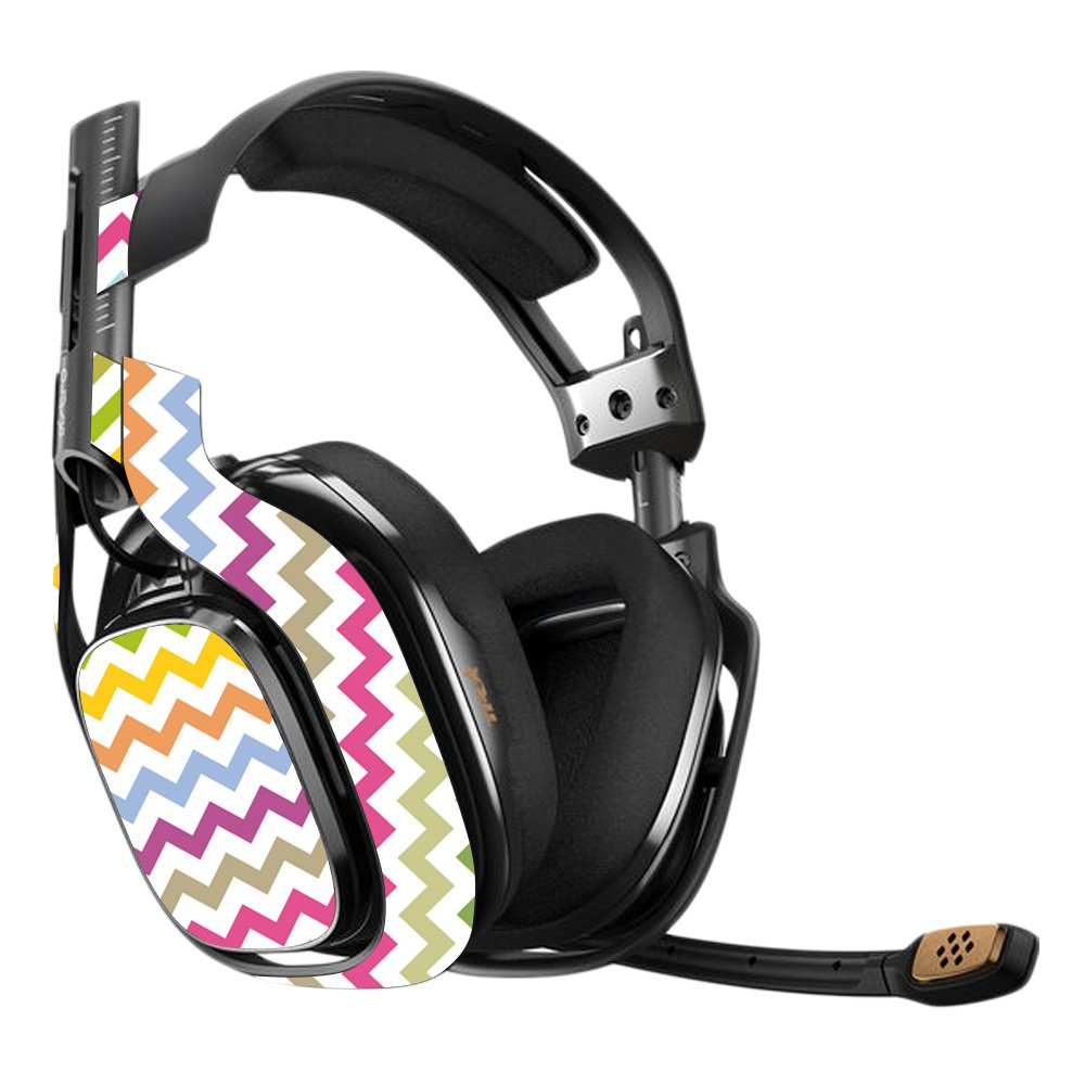 MightySkins Vinyl Decal Wrap Cover for Astro A40 3rd Gen Gaming Headset - Rainbow Chevron Design | Protective, Durable & Easy to Apply | Made in USA | Perfect for Gaming, Streaming & Customizing Your Headset