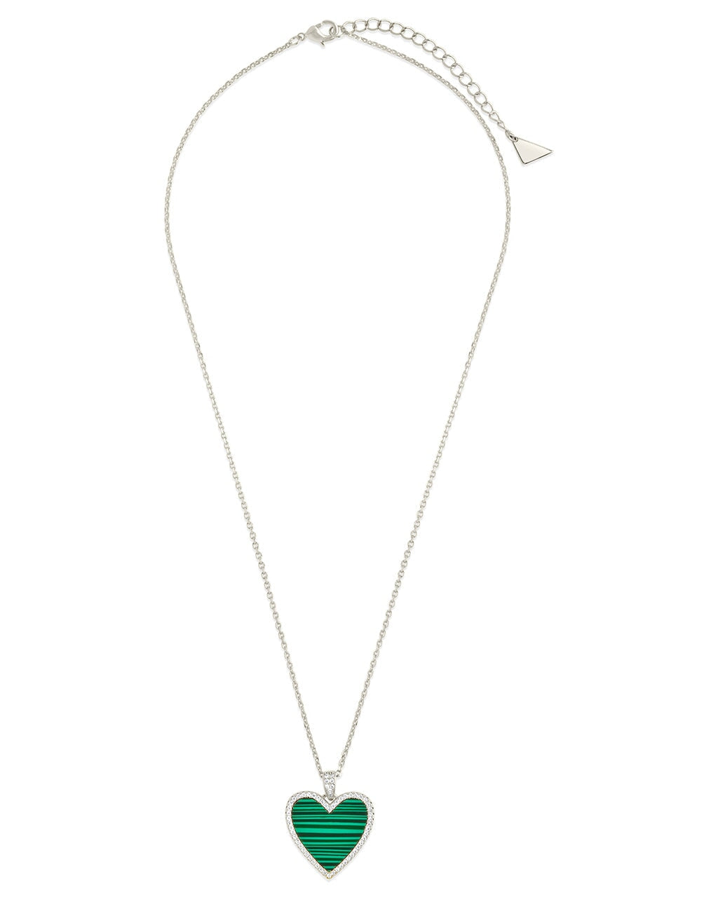 Maeve CZ & Malachite Heart Pendant Necklace for Women - Elegant Green Gemstone Jewelry Gift for Valentine's Day, Anniversary or Birthday | Perfect for Casual Wear, Date Night & Special Occasions