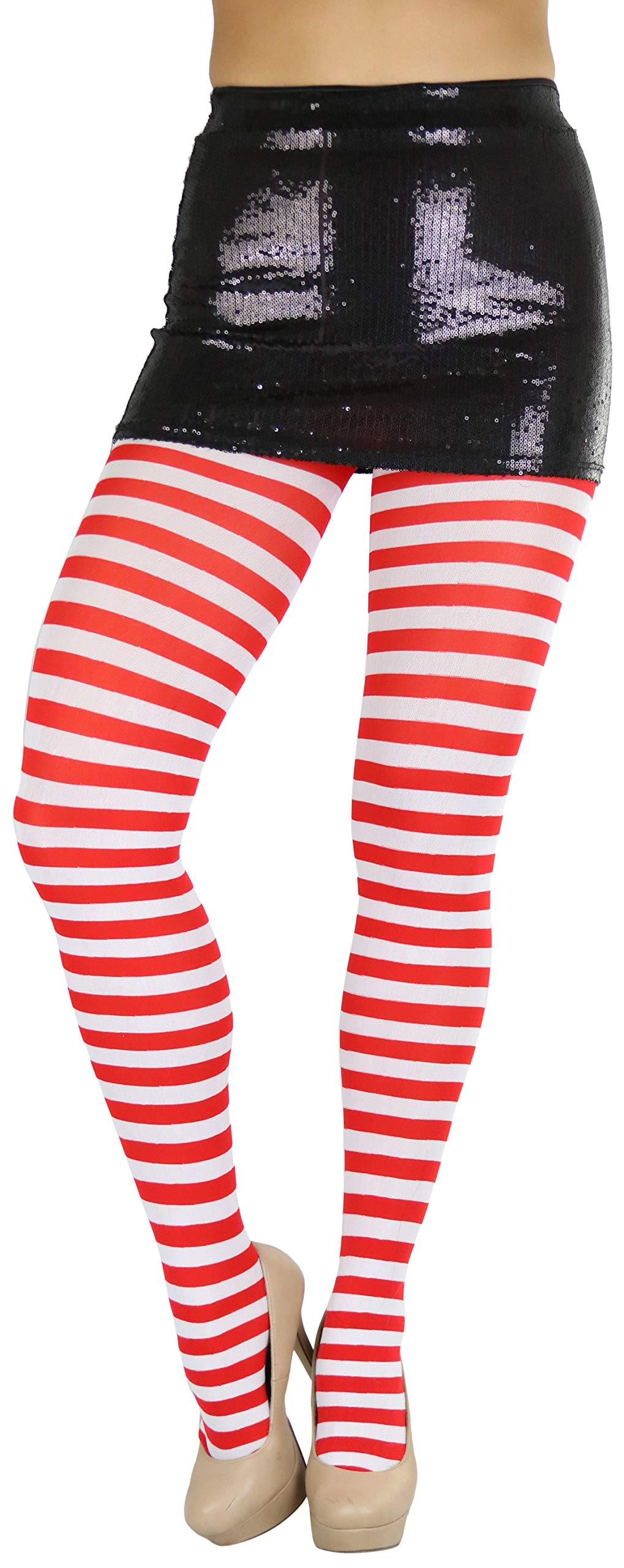 ToBeInStyle Women's Vibrant Rainbow Multicolor Fashion Tights - Fun Novelty Sheer Stockings for Dance, Cosplay & Party Outfits