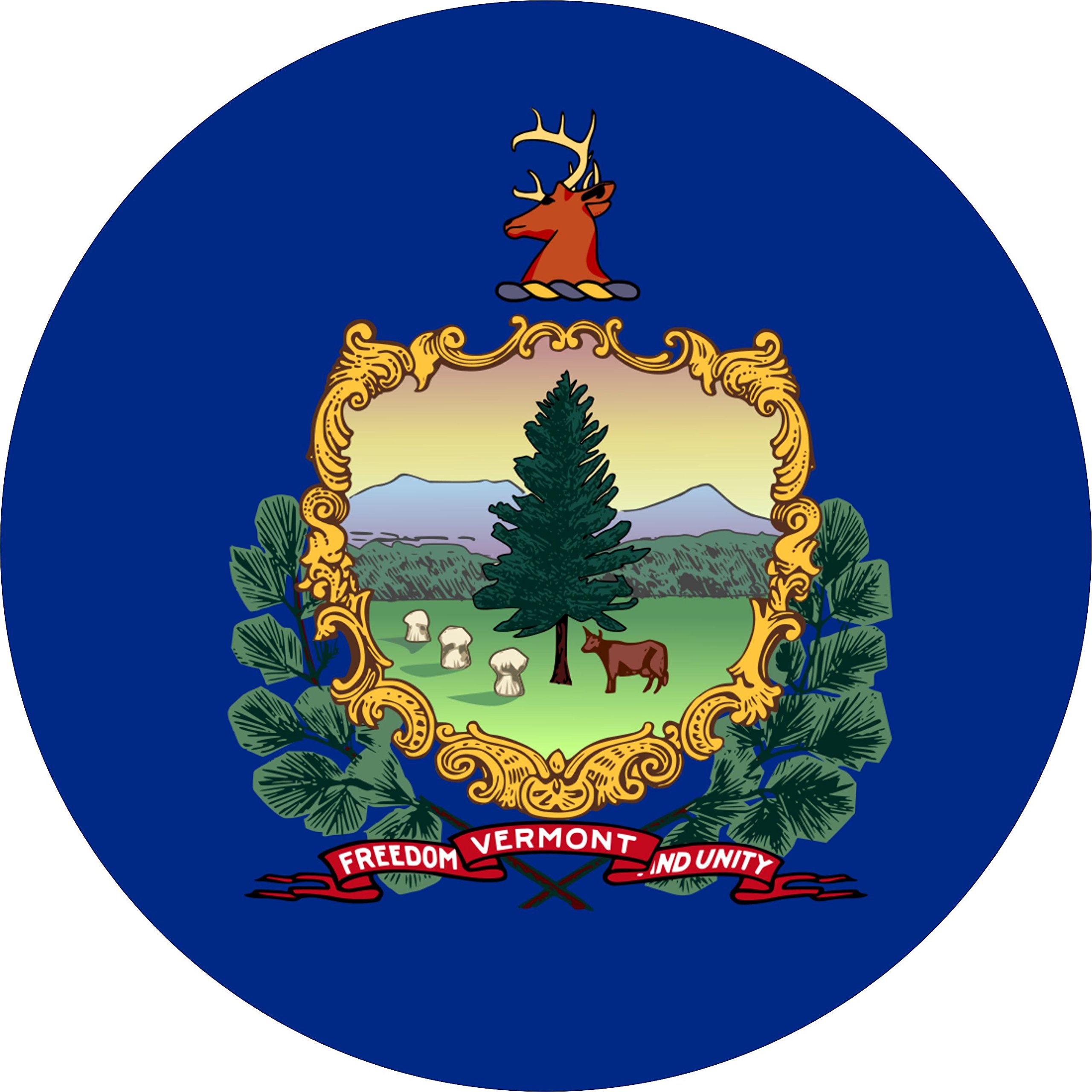Vermont State Flag Spare Tire Cover - Custom Sizes for Any Make & Model (285/70r17) with Centered Camera Option - Perfect for Jeep, Truck & SUV Off-Road Adventures & Camping Trips