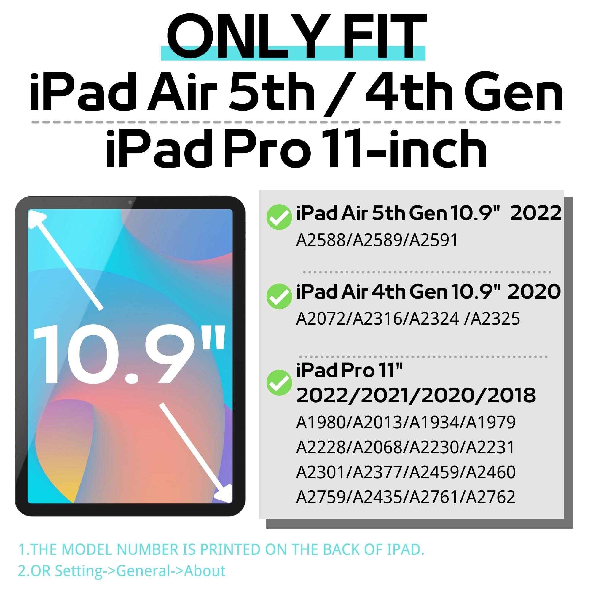 Shockproof iPad Air 5th/4th Gen (10.9 inch 2022/2020) & iPad Pro 11 Case (2022-2018) - Kids Protective Cover with Kickstand & Shoulder Strap | Perfect for School, Travel & Outdoor Activities (M-Pink)