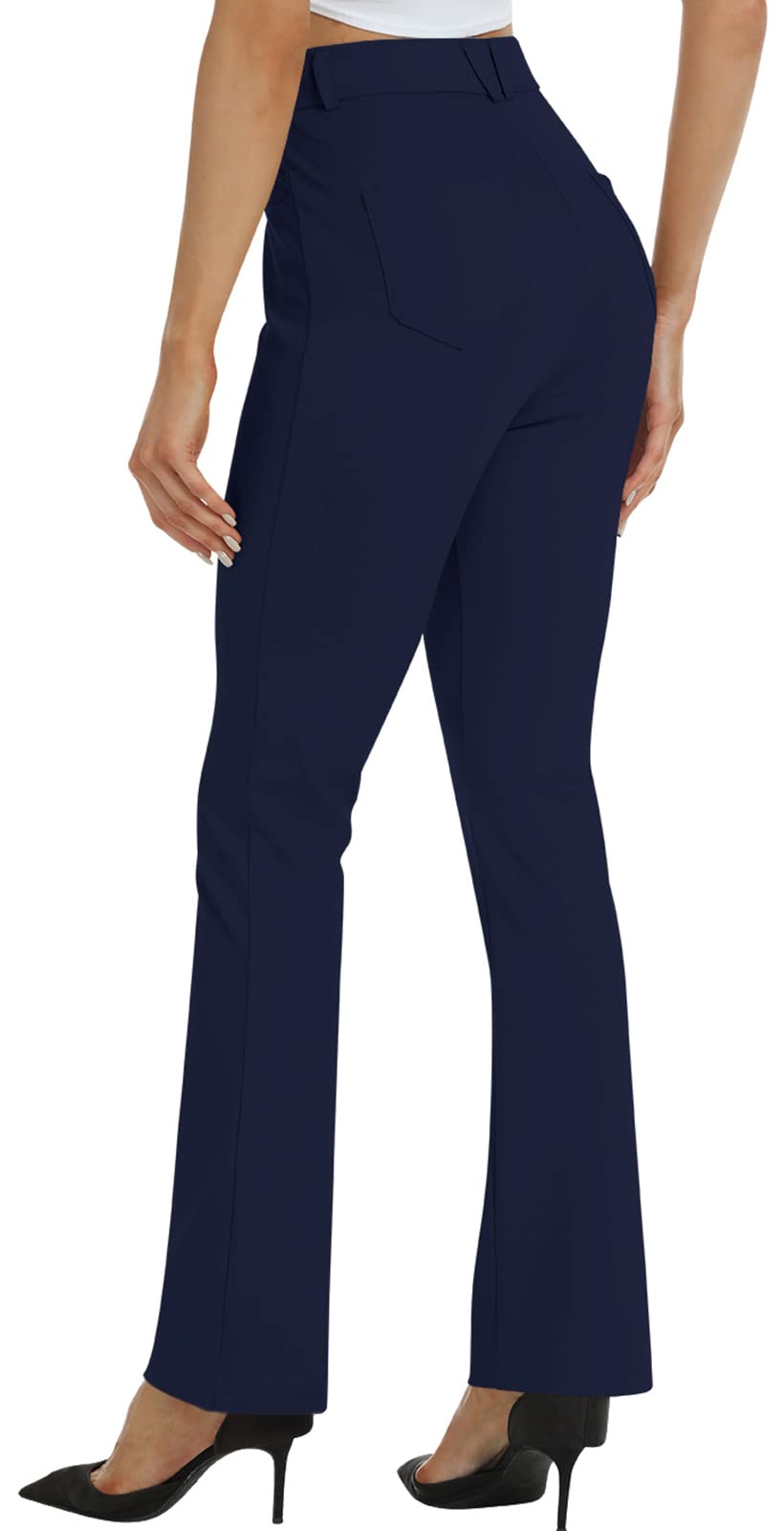 MoFiz Women's Bootcut Yoga Pants - Stretchy Office Work Slacks for Golf, Casual & Professional Wear - Petite/Regular (Sizes 29/31) - Perfect for Yoga, Work, Travel & Everyday Comfort