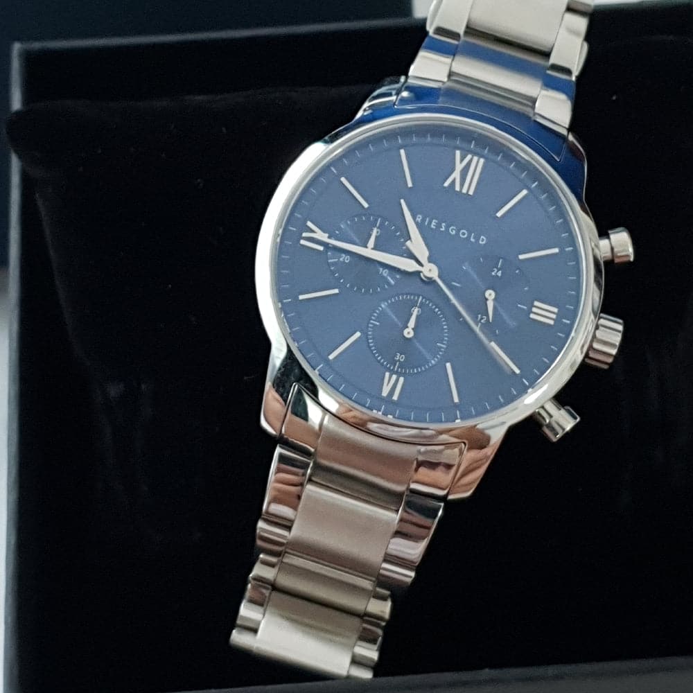 ARIES GOLD Urban Eternal Silver Stainless Steel Men's Watch G 1027 S BU - Stylish & Durable Timepiece for Business, Casual & Formal Occasions