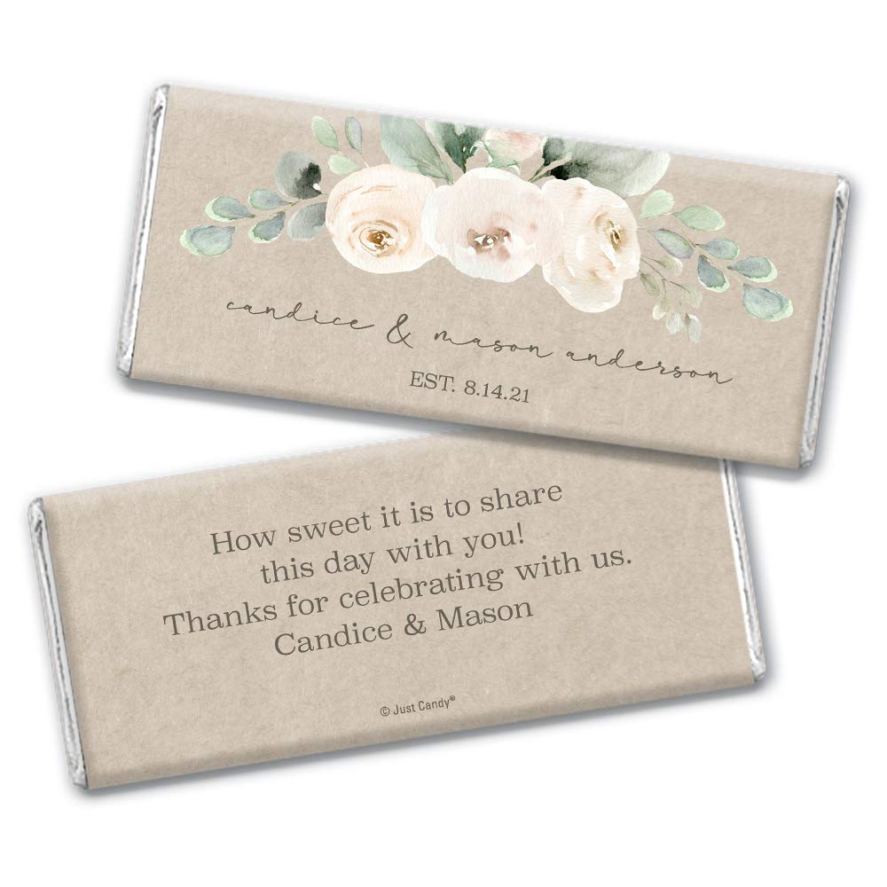 Personalized Rustic Wedding Favors - 36 Pack Custom Chocolate Bars with Names for Bridal Shower, Rustic Wedding Candy - Perfect for Guest Gifts, Thank You Favors & Wedding Party Souvenirs