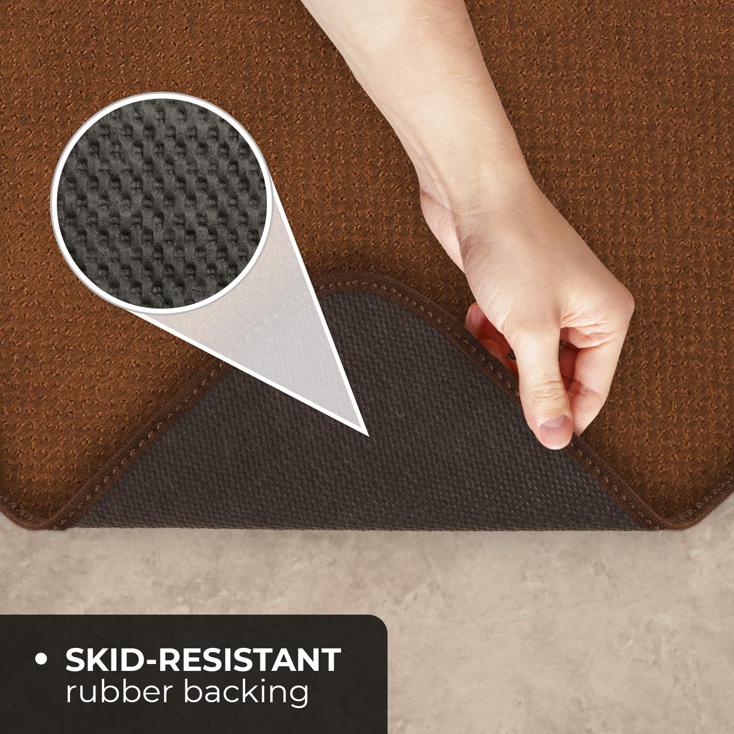 Non-Slip Carpet Runner - 12ft x 27in Toffee Brown - Skid-Resistant Hallway Rug for Stairs, Entryway & High Traffic Areas - Home Safety & Decor