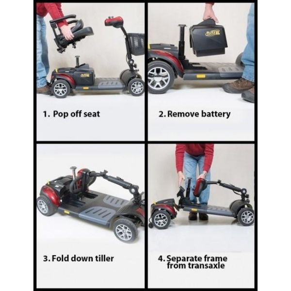Golden Technologies Buzzaround XLS 4-Wheel Mobility Scooter GB147S - Lightweight Electric Scooter for Adults & Seniors - Indoor/Outdoor Use for Shopping, Travel & Daily Mobility