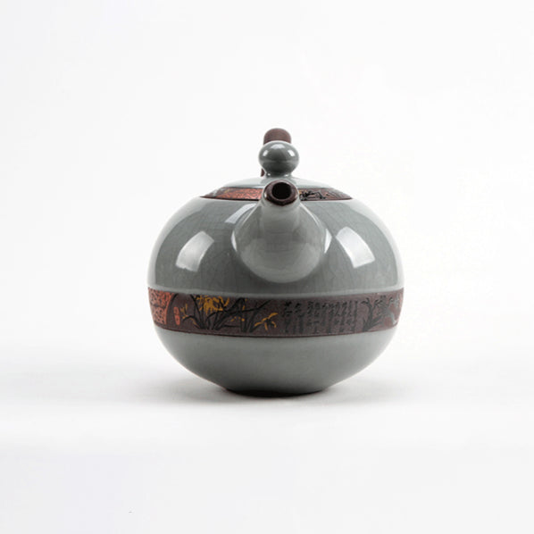 Premium Handcrafted Ice Crack Glaze Ceramic Teapot - Traditional Chinese Kiln-Fired Teaware for Gongfu Tea Brewing, Perfect for Home, Office & Tea Ceremonies