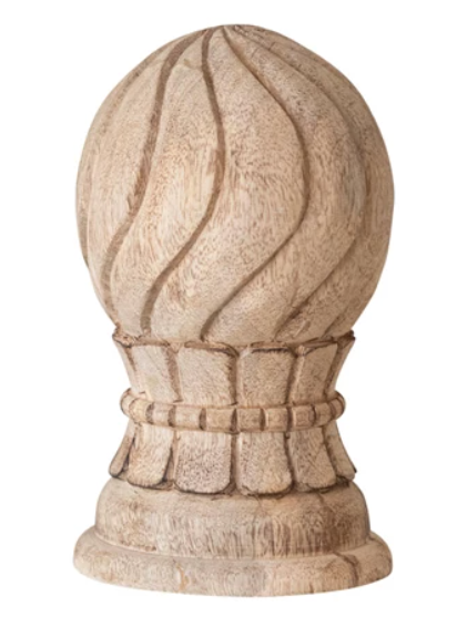Exquisite Mango Wood Finials - Handcrafted Decorative Wooden Toppers for Furniture & Home Decor | Perfect for Cabinets, Curtain Rods & DIY Projects