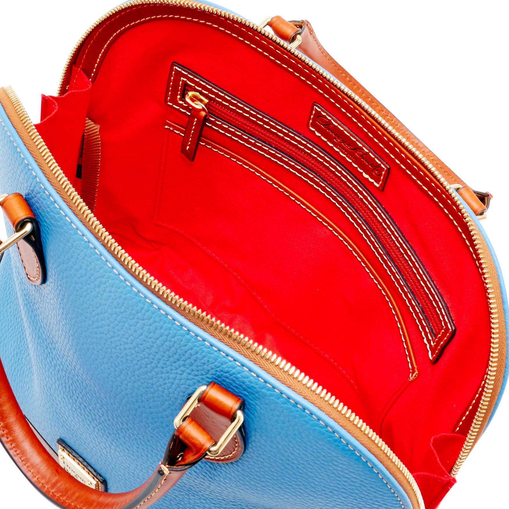 Dooney & Bourke Women's Pebble Grain Leather Zip Zip Satchel - Large Handbag with Adjustable Detachable Shoulder Strap for Work, Travel & Everyday Use