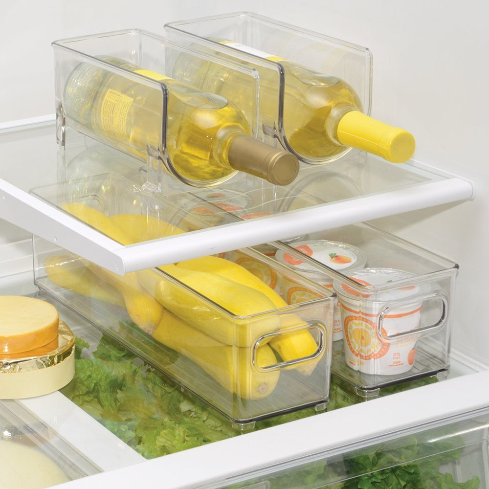 FRIDGE BINZ Stackable Wine Bottle Organizer - Space Saving Refrigerator Storage for White & Red Wine - Perfect for Kitchen, Bar, or Party Use