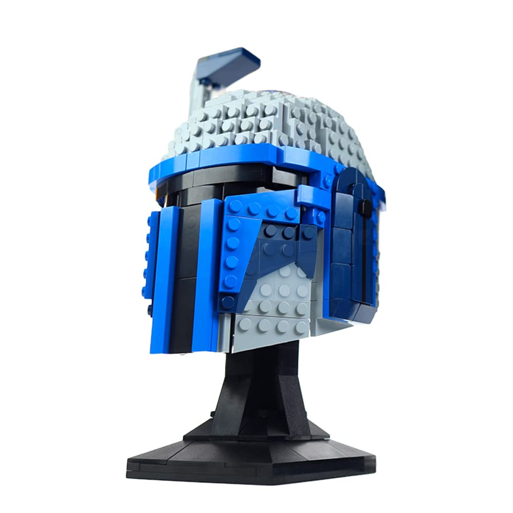 Star Wars Mandalorian Helmet Building Kit - 579-Piece Collectible Bounty Hunter Bust Model for Display | DIY Interstellar Helmet Construction Toy Set | Perfect Gift for Kids & Adult Fans | Home Decor, Office Display & Cosplay Prop