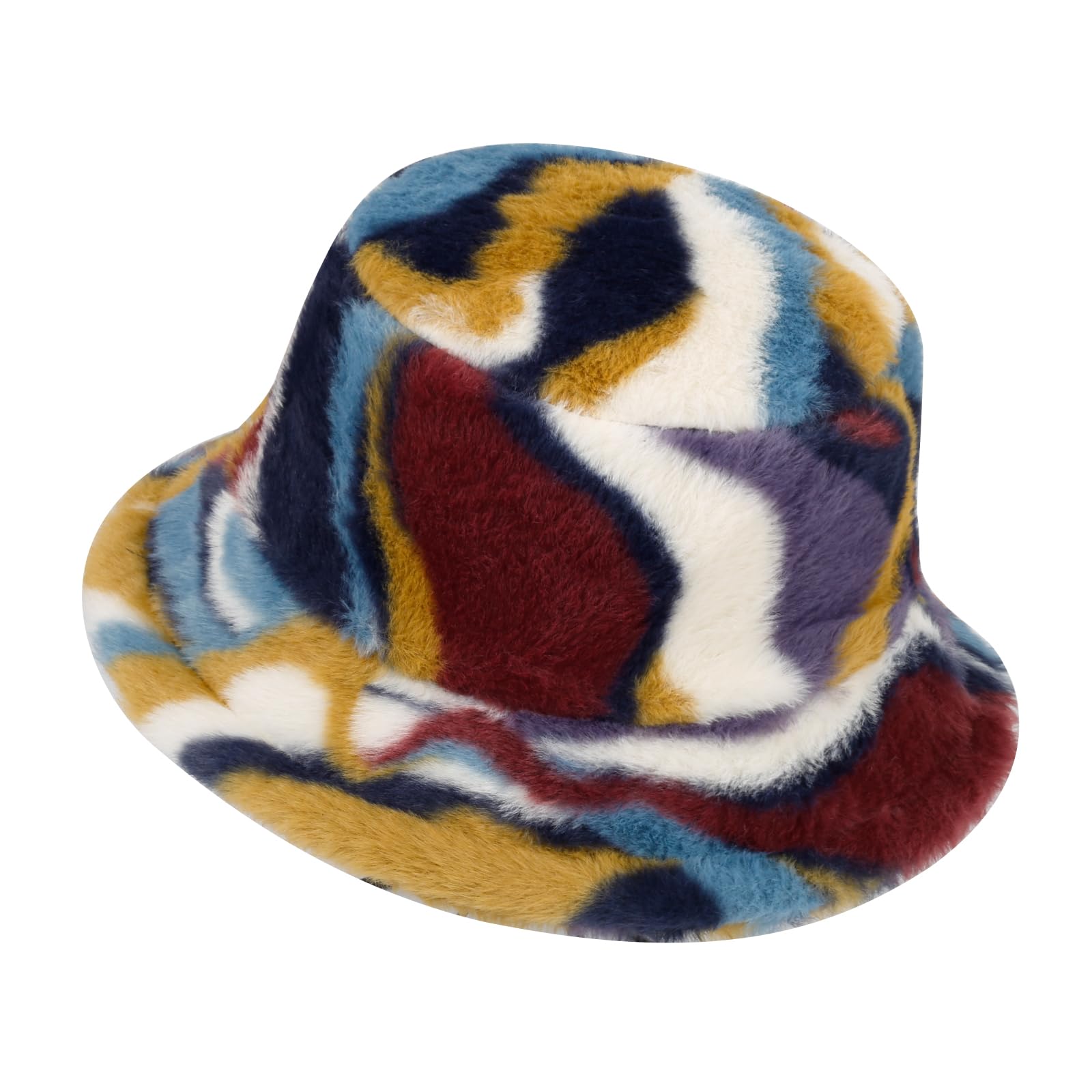 Winter Faux Fur Bucket Hat for Women - Soft Fluffy Warm Fuzzy Plush Fisherman Cap - Cozy Cold Weather Accessory for Outdoor Activities & Fashion