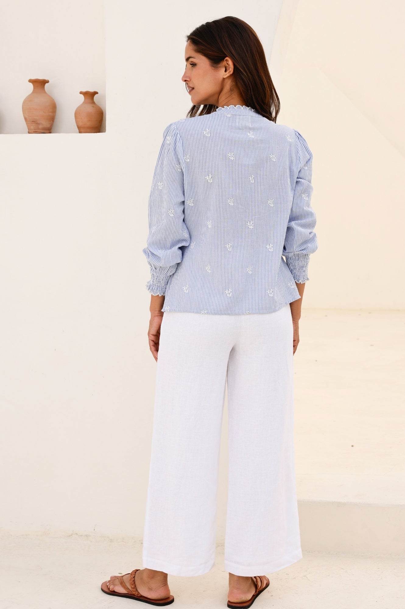 Wide Leg Linen Cropped Trousers for Women | Breathable Summer Pants | White Casual Pants | Perfect for Beach, Office & Vacation Outfits