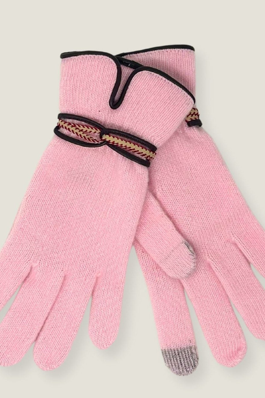 Touchscreen Wool & Cashmere Blend Gloves for Women - Soft Winter Gloves with Smartphone Compatibility | Light Pink/Red | Perfect for Cold Weather, Outdoor Activities & Daily Commute