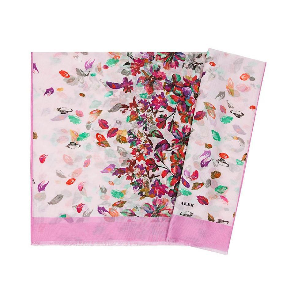 Aker Soft Silk Cotton Patterned Shawl #7312 491 - Elegant Womens Wrap Scarf for Office, Wedding & Evening Outfits