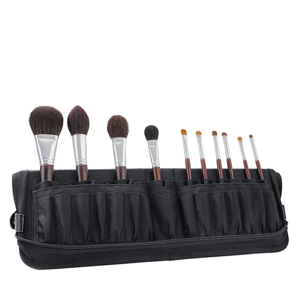 Beaupretty Large Makeup Brush Organizer - PU Leather Cosmetic Bag for Travel & Home