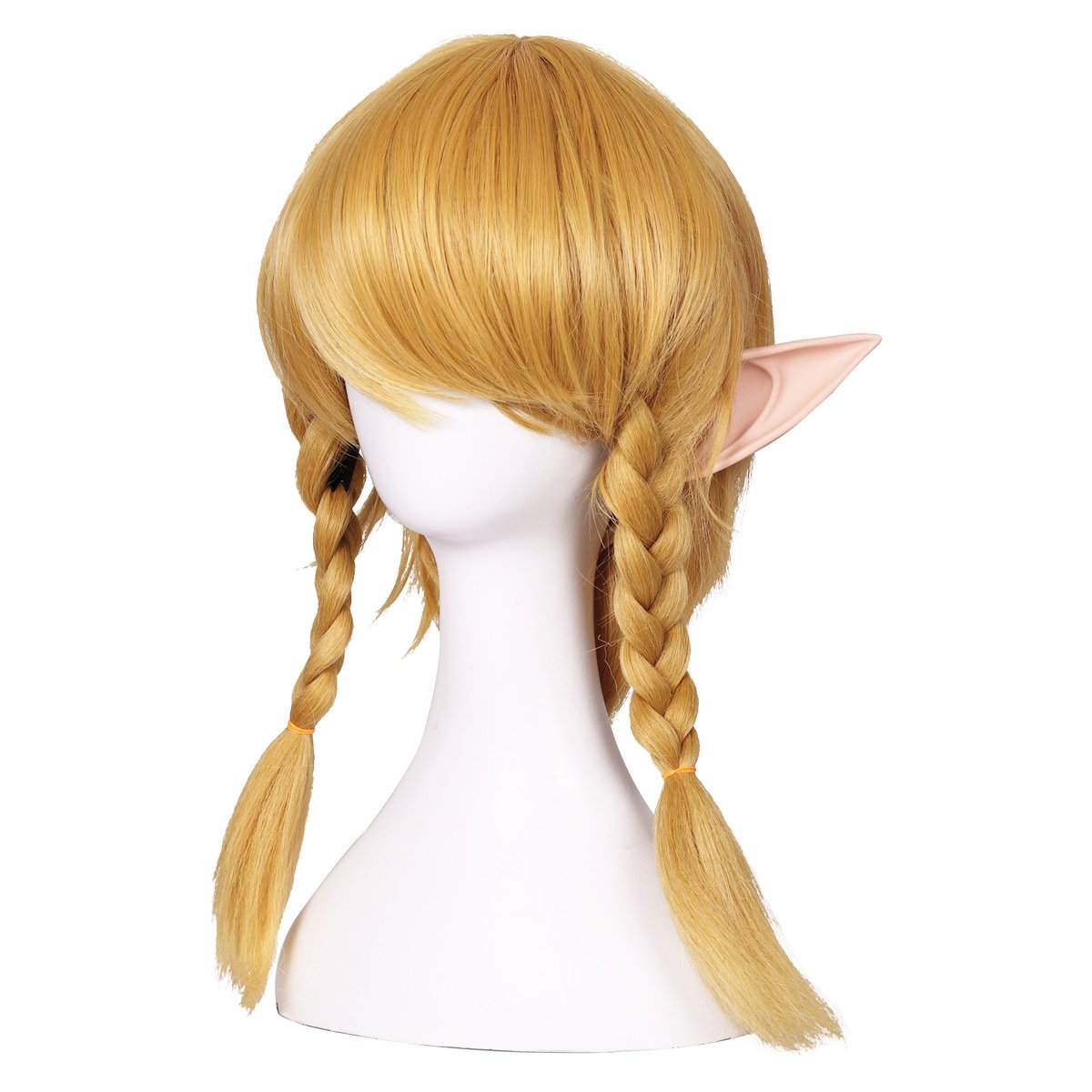 ColorGround Long Golden Braided Cosplay Wig with Elf Ears - Perfect for Fantasy Costumes, Renaissance Fairs & Halloween Costume Accessories
