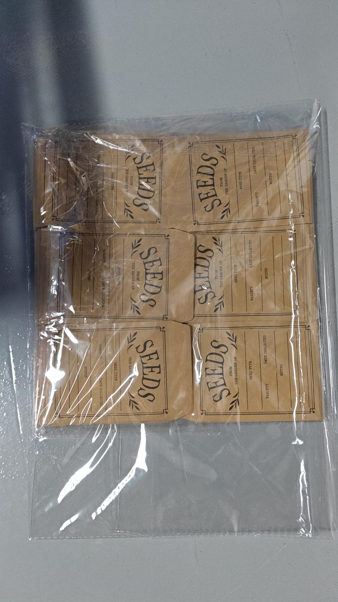 100Pcs Resealable Brown Paper Seed Envelopes - 3.1x4.7 Inch Self-Adhesive Seed Packets for Storing Vegetable & Flower Seeds | Perfect for Gardeners, Seed Swapping & Organizing Seeds Collection