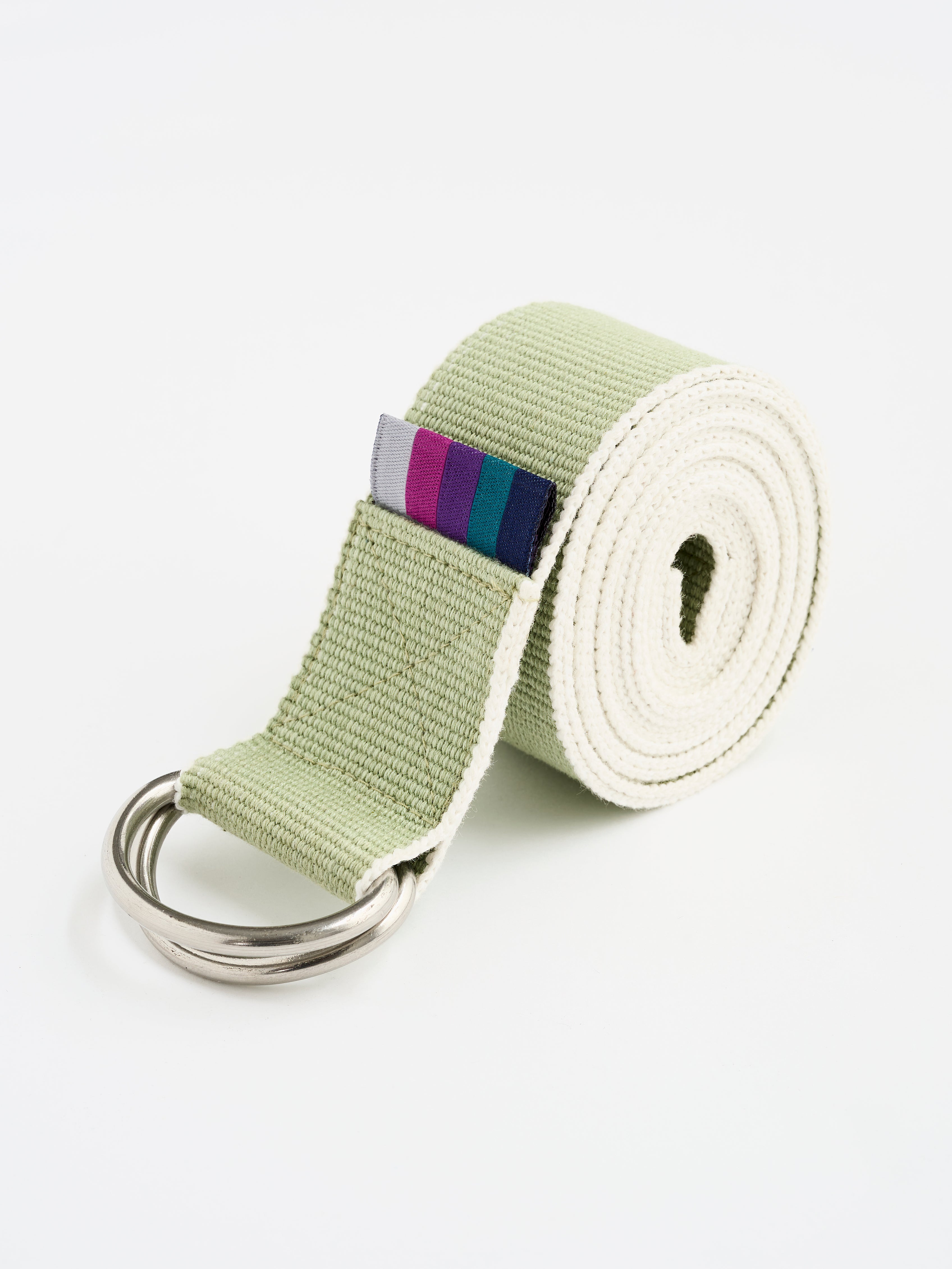 Yogamatters Organic Cotton Chambray D-Ring Yoga Belt for Stretching, Flexibility & Yoga Poses - Perfect for Home Practice & Studio Sessions