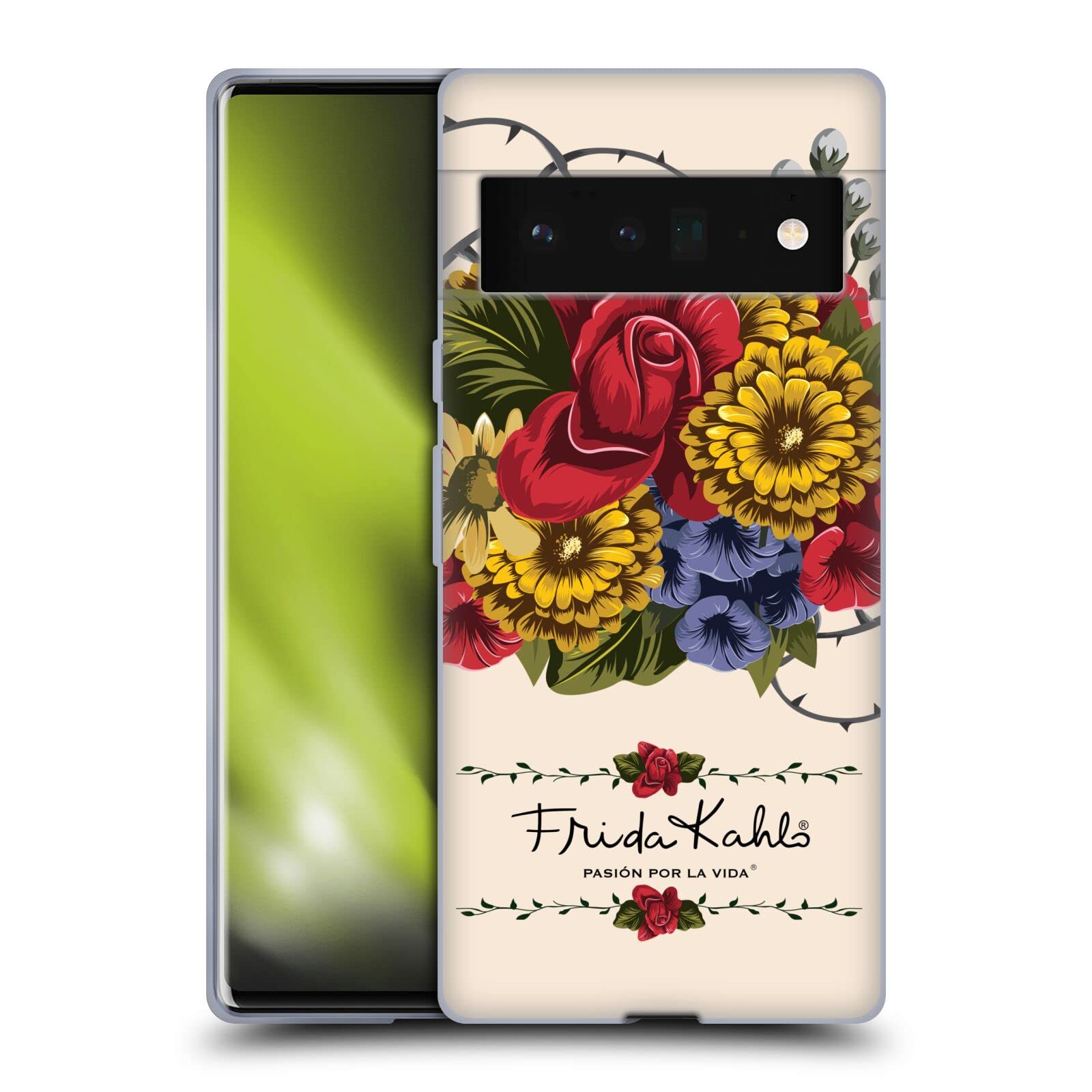 Frida Kahlo Soft Gel Case for Google Pixel 6 Pro - Stylish Florals for Daily Use