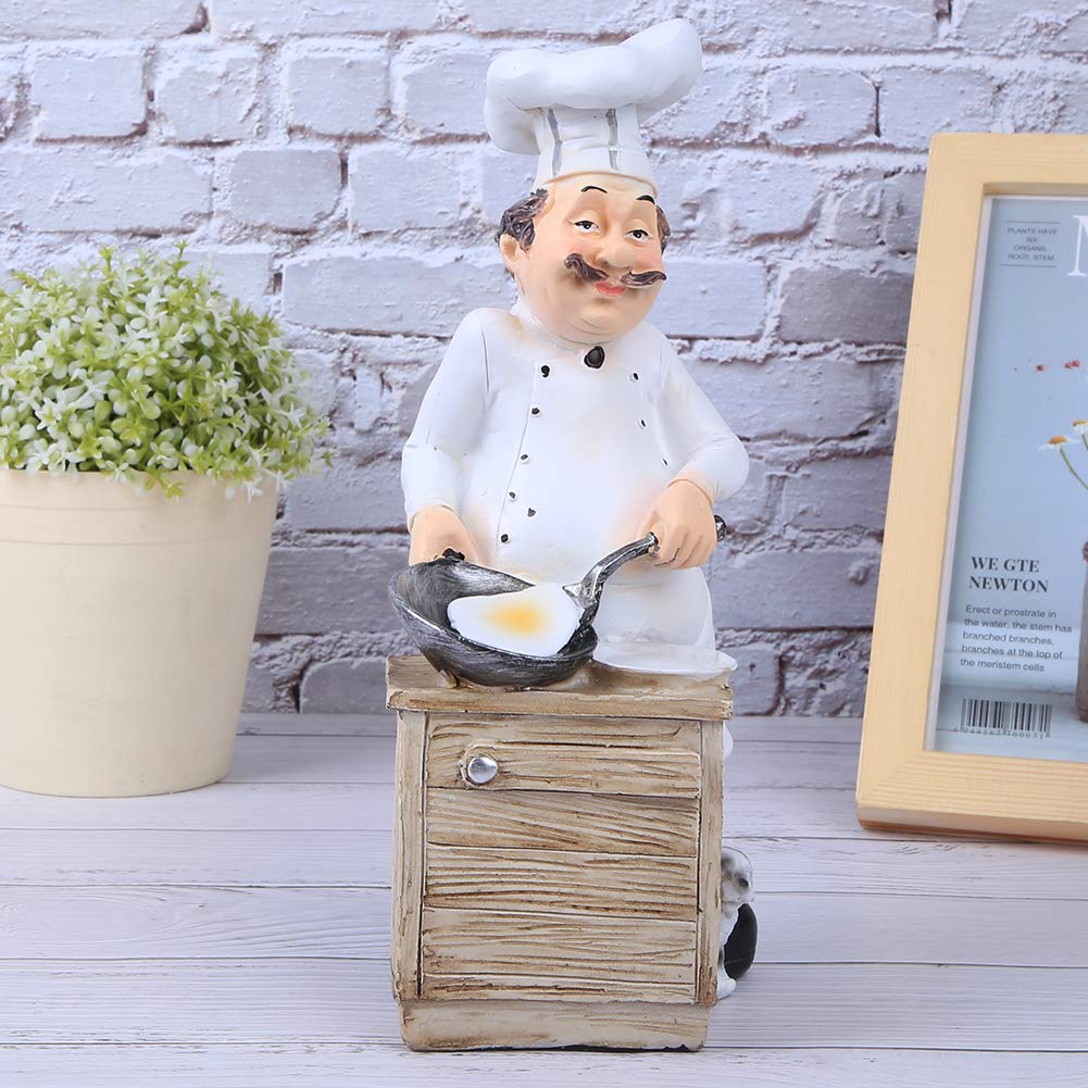 3D Chef Resin Statue - Realistic Kitchen Decor for Home, Restaurant & Cafe - Perfect for Cooking Enthusiasts & Culinary Decorations