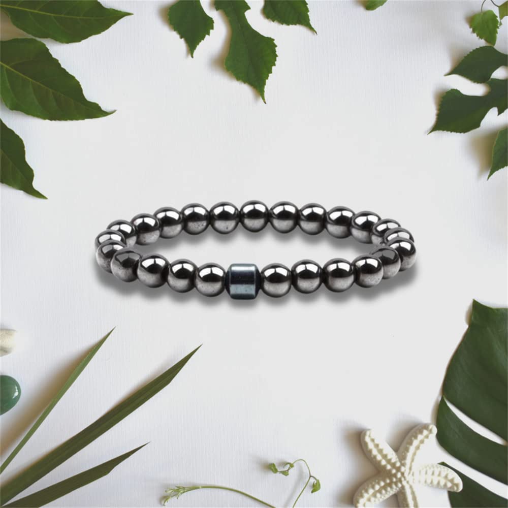 Natural Lava Rock Beads Stretch Bracelet - Adjustable Braided Rope Gemstone Elastic Bracelet for Men & Women - Perfect for Yoga, Meditation & Spiritual Healing