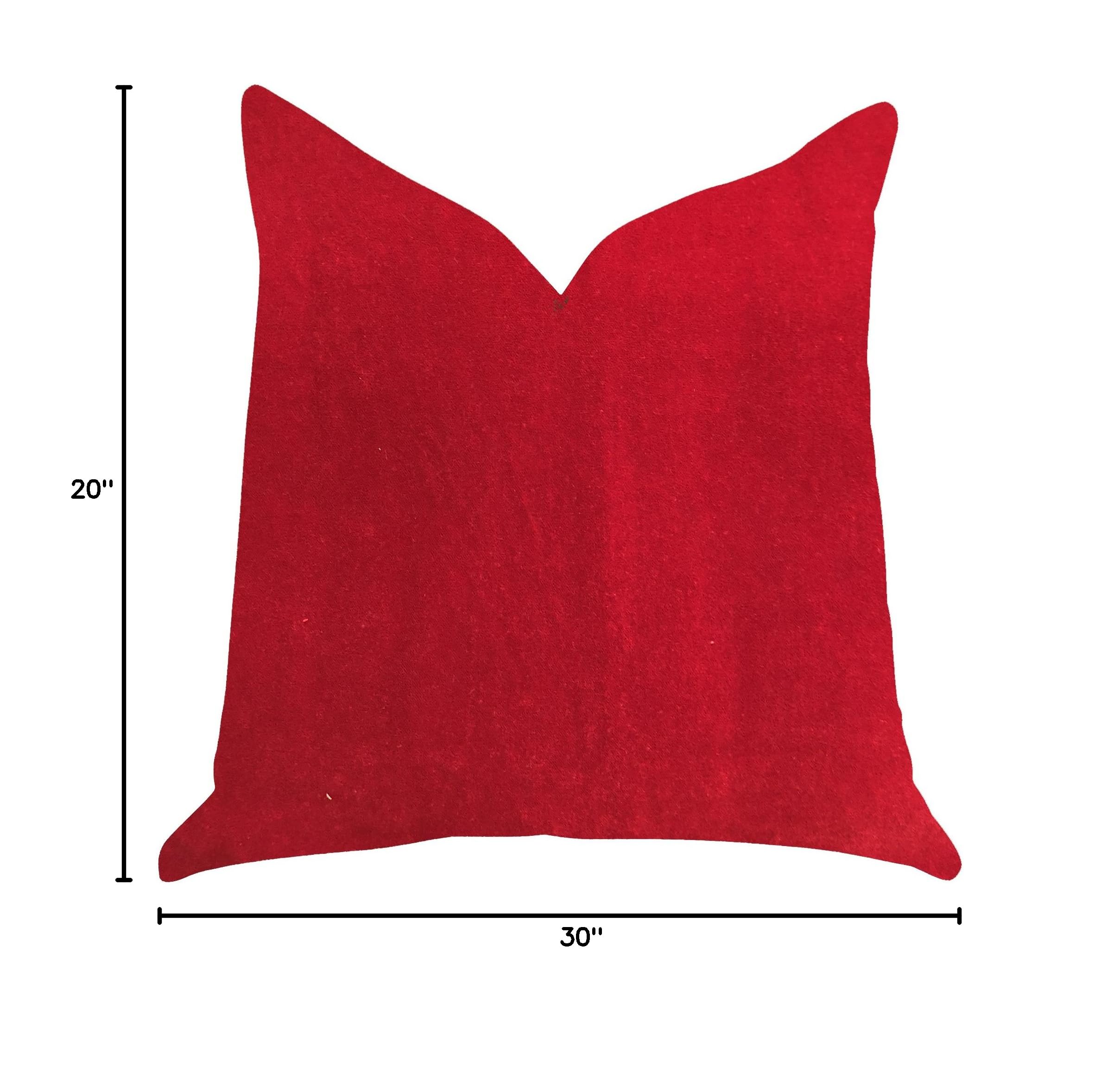 Plutus Brands Amber Rose Double Sided Queen Luxury Throw Pillow 20x30 Inches - Soft Decorative Cushion for Sofa, Bed, Living Room - Red Home Decor Accent Pillow